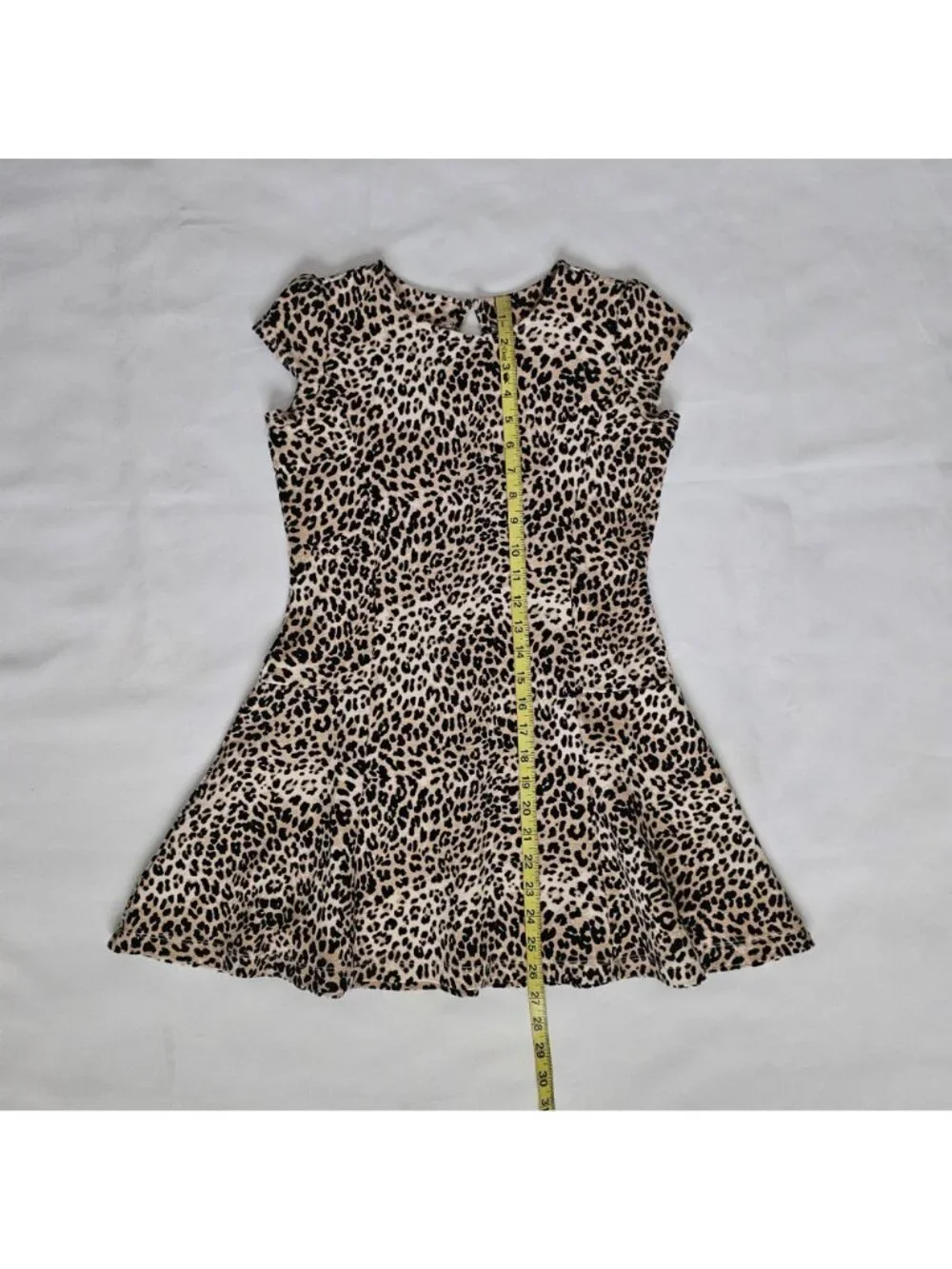 Gymboree Girls Leopard Print Cap Sleeve Fit & Flare Skater Dress Size 12
